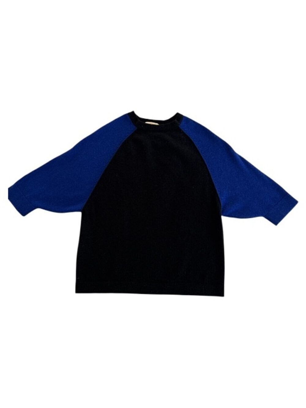 Women's Peck & Peck Cashmere Crew Neck Sweater M Black Blue